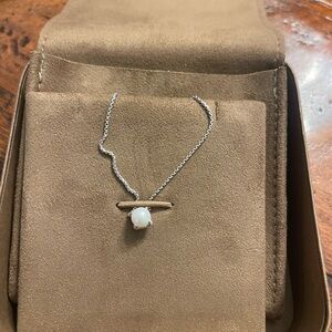 David Yurman Silver Necklace with White Pendant